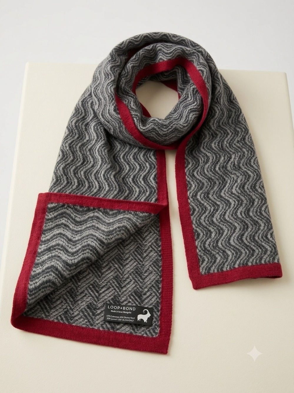Loop + Bond Scarf Wrap Inner Mongolia Cashmere Merino Wool Lyocell Reversible